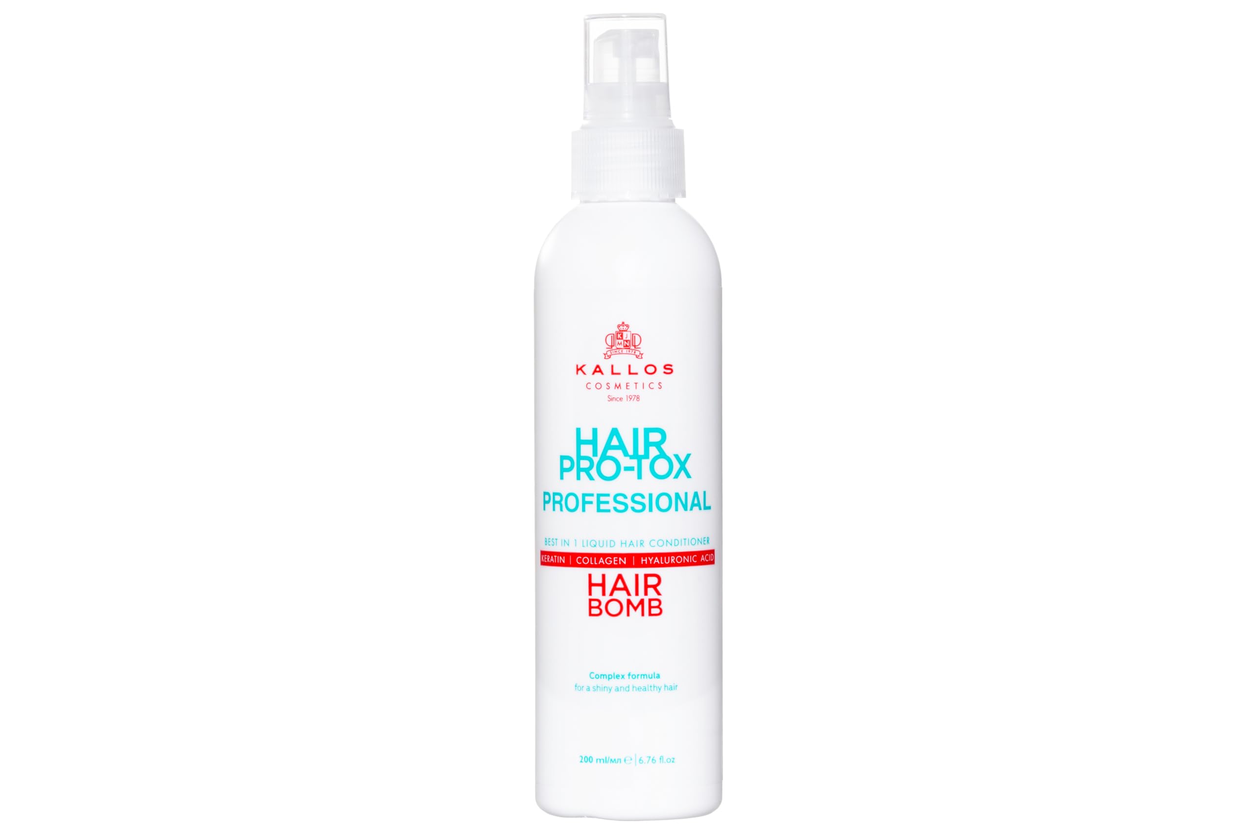 Kallos Pro-Tox Best in 1 Liquid Hair Conditioner with Keratin, Collagen, Hyaluronic Acid, and Multi-Oil Complex 200 ml - 6.7 Fl Oz