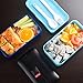 ME.FAN Leakproof Bento Lunch Box With Insulated Bag And Cutlery, All-in-one Stackable Food Container 42oz/1200ml - Deep Blue/Light Blue