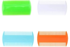 Sweeethome Pet Flea Combs, 4 Pcs Fine Comb for Dog Cat Pet Flea Lice Combs Grooming Double Side Remove Pet Fleas Comb (4 Pack