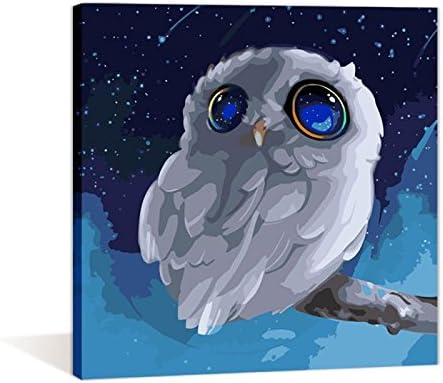Diy Oil Painting Paint by numbers kit For Adults Kids Wall Art Paintings -Animal Owl 16x20inch