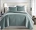 Southshore Fine Living, Inc. Quilts, Queen Size/Full Quilt Bedding Set, Stain & Pet Hair Resistant Bedding, Coverlet Full/Queen Size Bedspread, Soft Microfiber with 2 Pillow Shams, Steel Blue