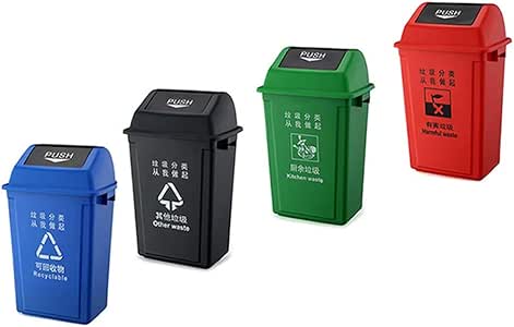 DYFWB Bote de Basura de plástico, ordenar y Reciclar Botes de Basura