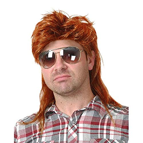 80s Men's Mullet Wig Orange Cosplay Halloween Wig for Costume โ image 1