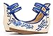AvaCostume Women's Embroidery Strappy Round Toe Platform Wedges Fashion 38 Blue