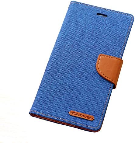 Aroko iPhone 6s Case iphone6 Leather Case Canvas Wallet Slim Fit Folio Book Cover Flip Wallet Case with [Business Card Holder] for iPhone 6s / 6 (6/6s 4.7inch, Blue1)