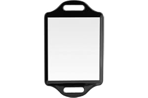 X-Large Barber Hand Held Mirror with Comfy Grip Handles - Big & Long Haircut Mirror for Barbershop, Hair Salon, Hairdressers 