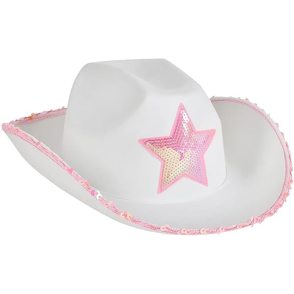 Dance Pig White Cowgirl Hat with Bandana,70s 80s Cowgirl  display picture 1
