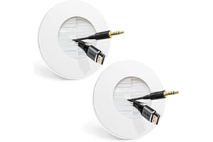 LEENUE in Wall Cable Management Kit for Wall Mounted TV, Slim Round Wall Cable Pass Through Plates with Hole Saw Drill Attachment for Easy Installation, White 2-Pack