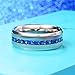 King Will GEM Men Women 8mm Titanium Engagement Ring Wedding Band Blue Simulated Sapphire Cubic Zirconia