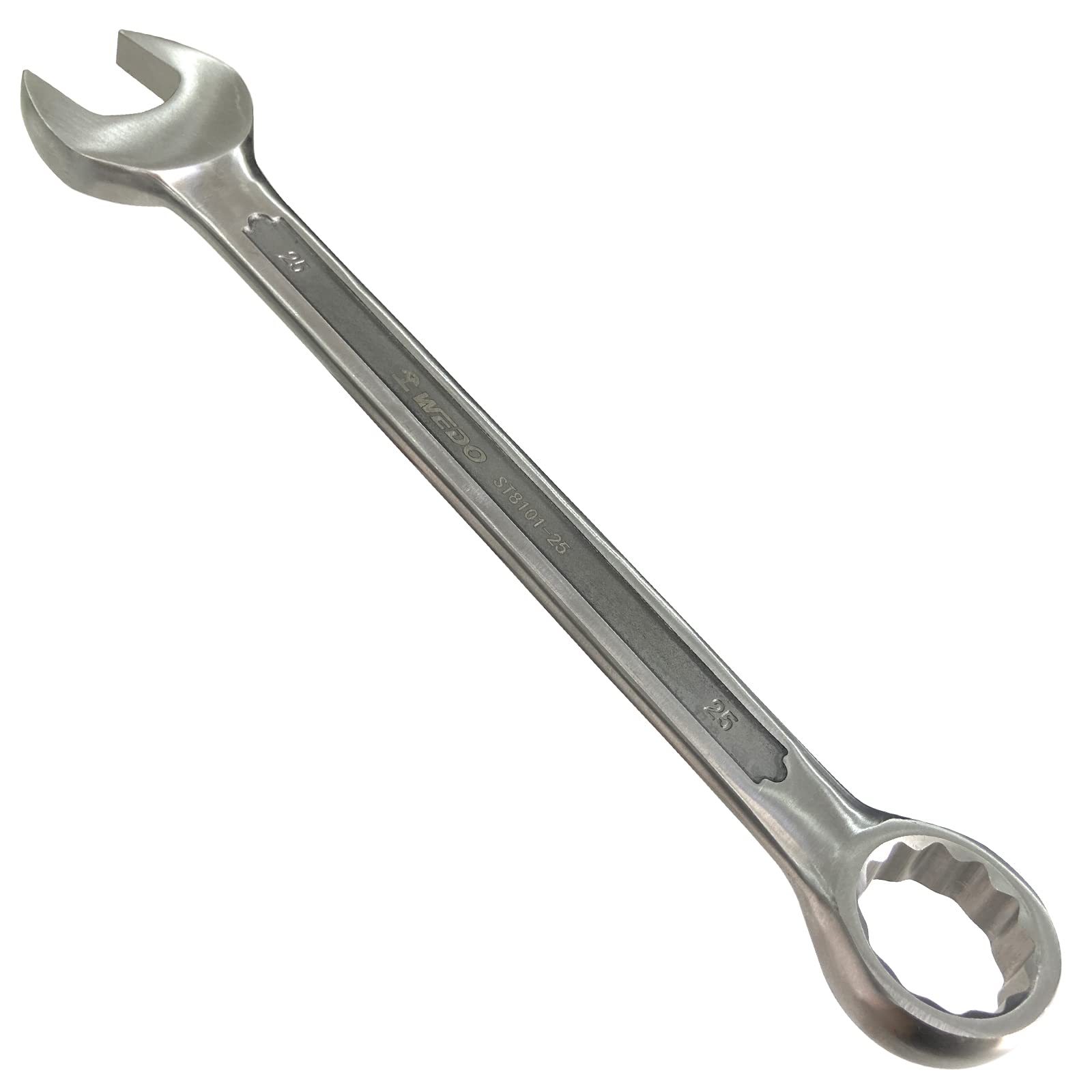 WEDO Combination Wrench Stainless Steel Spanner Wrench,12 Point Double Ended Box,Open End 7mm,15 Degree Offset,Length 120mm,Anti-Corrosion,High Strength,Polished Dent Surface,DIN Standard