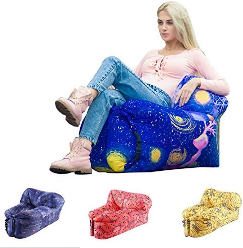 MAMBLE Inflatable Lounger Sofa Portable Sofa Bed Air Sofa for Travelling, Camping, Beach, Park Star