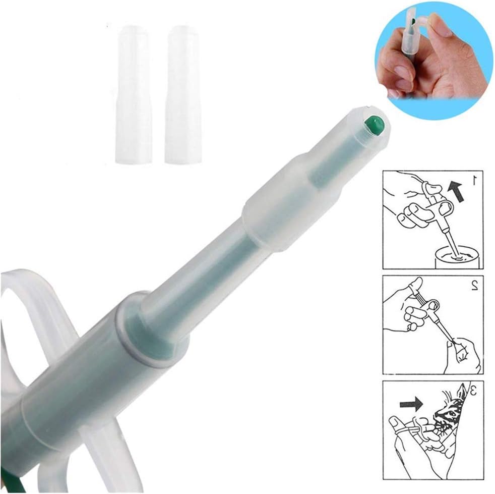 Fayre Fairy 2 Pcs Reusable Safety Pet Medicine Feeder Silicone Soft Tip Syringe Pet Medical & Liquid Feeding Dispenser Tool for Small Animal(Green&Blue) - Image 5