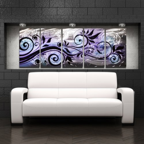 Metal Wall Art Abstract Metal Wall Sculpture Purple Contemporary Painting Modern Home Decor Whispering Wind