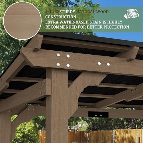 MUPATER 8' x 10' Cedar Wood Grill Gazebo Review: Permanent BBQ Shelter with Steel Roof image 21