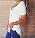 Imily Bela Women's Short Sleeve Cross Front Distressed Tee T Shirt White small