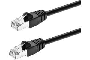 Monoprice Cat6A Ethernet Patch Cable - Network Internet Cord - RJ45, 550Mhz, STP, Pure Bare Copper Wire, 10G, 26AWG, 5ft, Bla