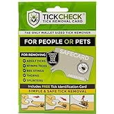 TickCheck Tick Remover Card - Wallet Sized Tick Removal Tool with Free Tick ID Card &amp; Testing Information - for People, Dogs, Cats (1 Card)