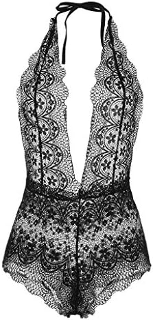 Jumpsuit Sleepwear 1PC Fashion Women Plus Size Lace Sexy Lingerie Deep V-Neck