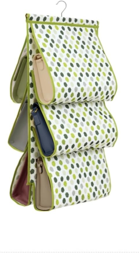 Living Innovation Hanging Fabric Bag Organizer Hanging Closet Handbag Holder (Green)