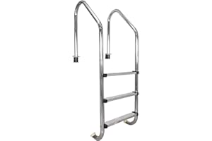 DOEL Swimming Pool Ladder, Non-Slip Steps Ladder, 3-Step In-Ground Stainless Steel Step for Indoor/Outdoor Pool, Easy Assembly and Climbing