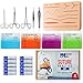 Suture Practice Kit for Suturing Training: Advanced 30 Piece Suture Kit with Large Pre-Cut Silicone Wound Suture Pad, Suturing Tools, 4 Types Threads & Storage Case - Medical Training Surgical Sutures