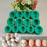 Doll Face Silicone Baking Mold Sugar Fondant Chocolate Baking Cake Decorations Mould Bakeware Mold For Cupcake Chocolate Jelly Pudding Dessert Candy (13#)