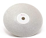 Drilax 6 inch Grit 240 Professional Quality High Density Diamond Coated Flat Lap Lapping Lapidary Wheel Disc Glass Jewelry Polishing Tool Grinding Sharpening Metal Back 1/2 Arbor (Grit240)