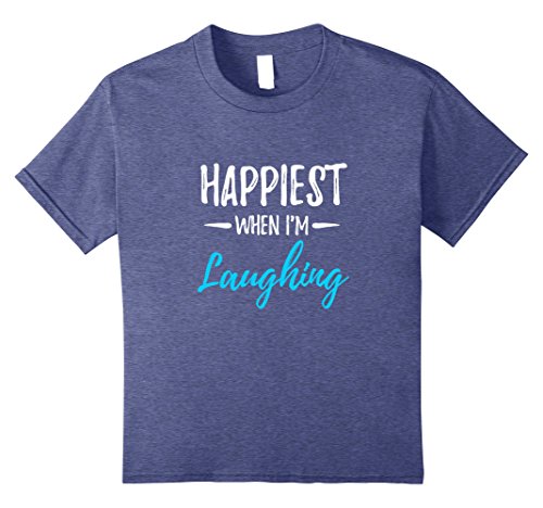 Kids Happiest When I’m Laughing T-Shirt Laughter Yoga Gift Idea 12 Heather Blue