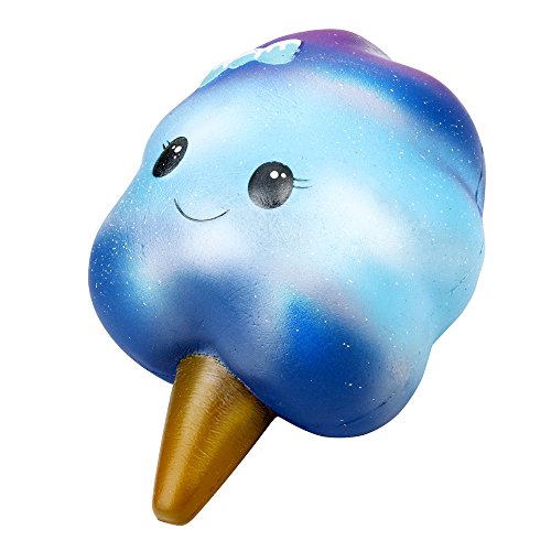 Squishies Jumbo,ZOMUSAR Cute Ice Cream Spun Sugar Scented Squishy Charm Slow Rising Stress Reliever Toy (A)