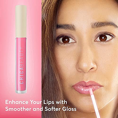 CHICA BEAUTY Shiny Pink Lip Gloss Non Toxic 100 Risk Free, Long