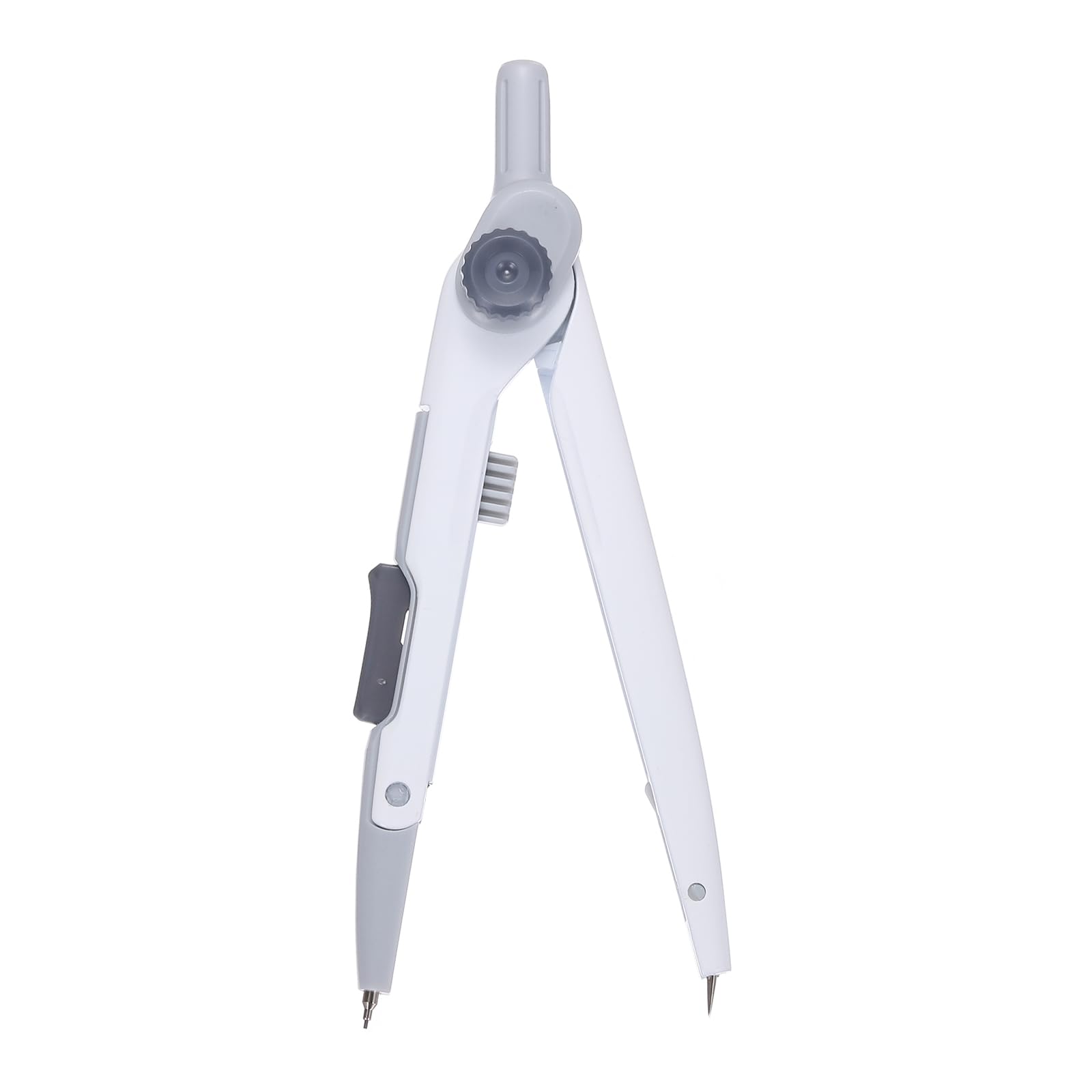 PATIKIL Compass for Geometry, Metal Compass Lead Refills Geometry Math Drafting Drawing Measuring Tools for Classroom Office Supplies, Grey White