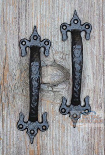 Cast Iron Gate Door Handle Pull/Utility Door Pull/Barn Door Handle Set of Two By The Metal Magician