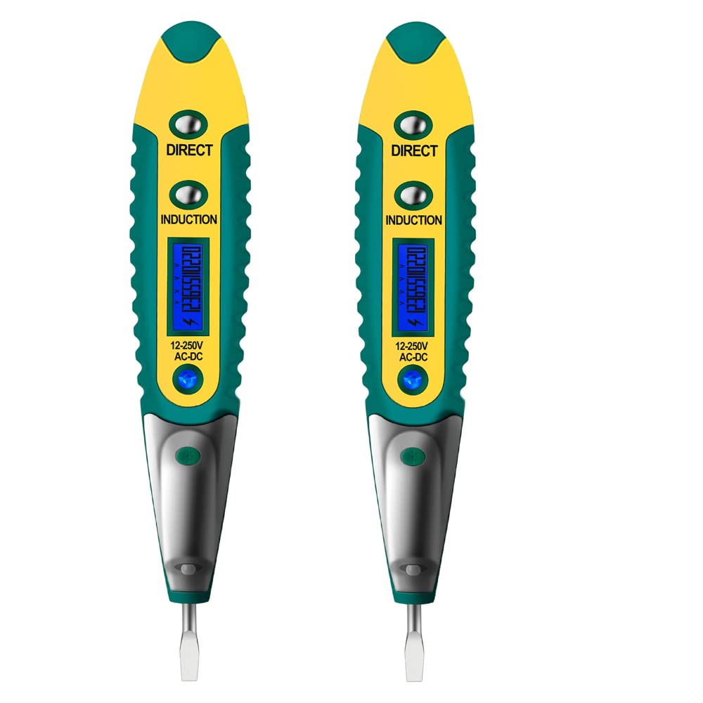 Fasizi 2Pcs Digital Test Pencil Tester Electrical Voltage Detector Pen LCD Display Screwdriver VD700 AC/DC 12-250V Voltage Indicator