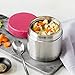 LunchBots 16oz Thermal Stainless Steel Wide Mouth Thermos - Insulated Container with Lid Keeps Food Hot or Cold for Hours - Leak-Proof Portable Thermal Food Jar is Ideal for Soup - 16 ounce - Pink