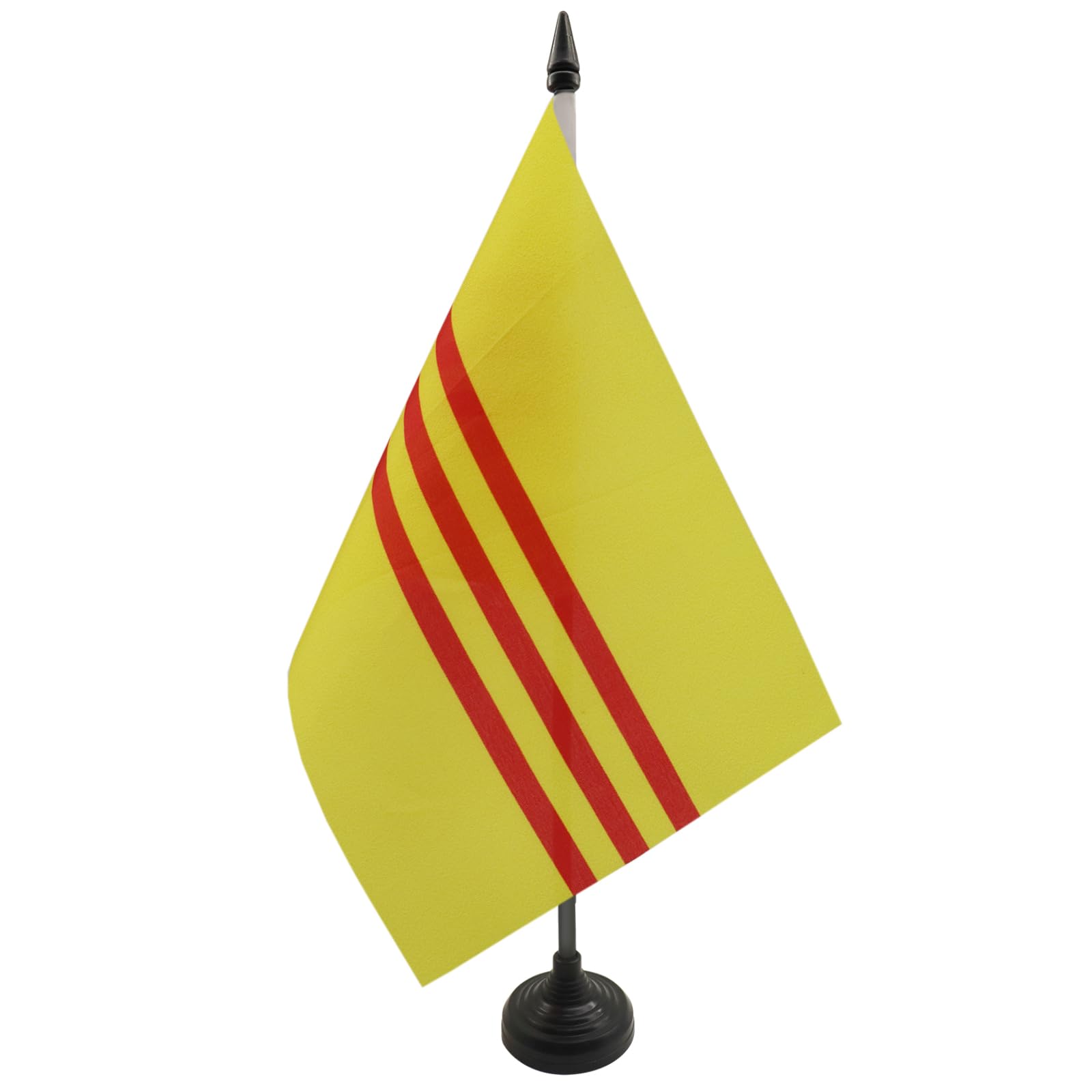 AZ FLAG South Vietnam Table Flag 5'' x 8'' - Vietnamese Office Decoration 100% Polyester 21 x 14 cm - Mini Desk Flag with Pole and Black Plastic Base — image 1