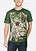 The Mountain Jungle Tigers Adult T-Shirt, Green, XL