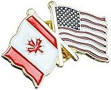 US Flag Store Canada Flag - Left - and USA Flag - Right - Lapel Pin