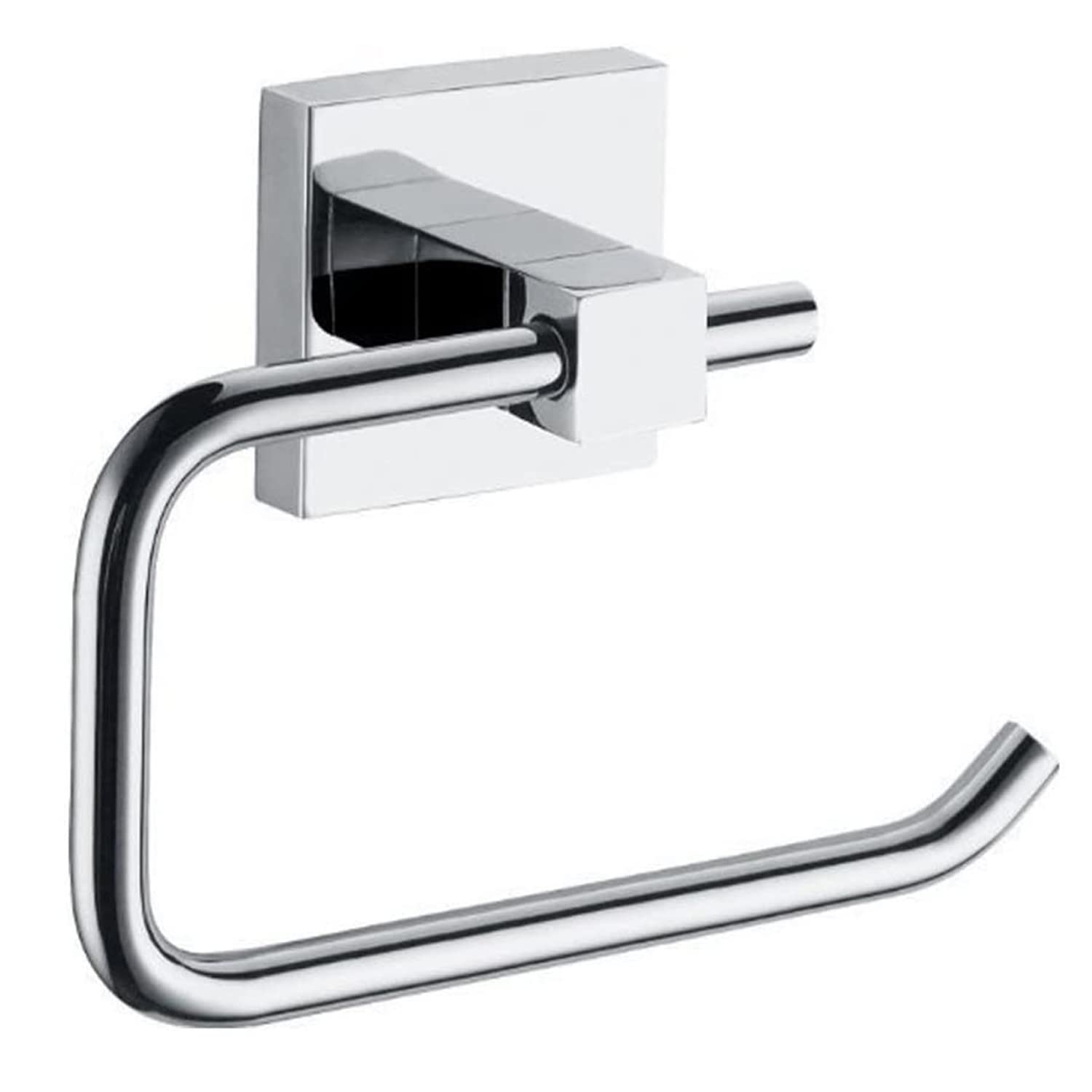 Hallyware Chrome Toilet Roll Holder SUS304 Stainless Steel Toilet Paper Holder Tissue Dispenser for Bathroom Wall Mounted, Square Base