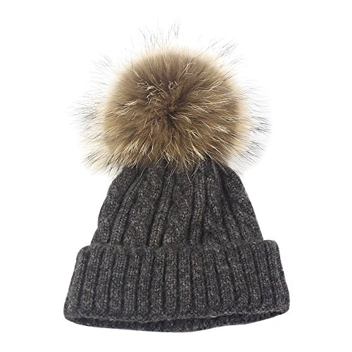 Isuper Il Cappello Invernale di Lana Lavorato a Maglia per i Bambini Regalo Natale per Ragazzi Cappello Pom Pom