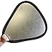 CowboyStudio Photo Studio 24 Inch Triangular Collapsible Balanced Reflector, Black/Grey/White and Silver
