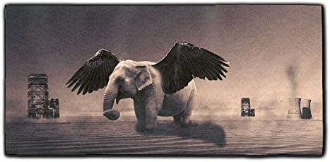 Microfiber Super Absorbent Face Towel Elephant With Black Wings Hair Care Towel Gym And Spa Towel