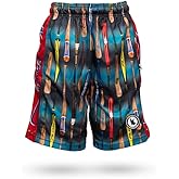 Flow Society Major League Baseball Bats Boys Athletic Shorts-Lacrosse-Gym-Sports-Activewear-Patterned-Youth Apparel-Gear