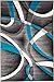 Summit SW-Q0ZA-GB7F 035 Turquoise Grey Area Rug Modern Abstract Many Sizes Available , DOOR MAT 22 inch x 35 inch