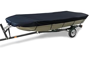 RainMan S 210D Marine Grade Boat Cover- Water Proof Heavy Duty Trailerable Replacement for Jon Boat-Black, 12ft length, beam width to 56inches, (Does not apply)