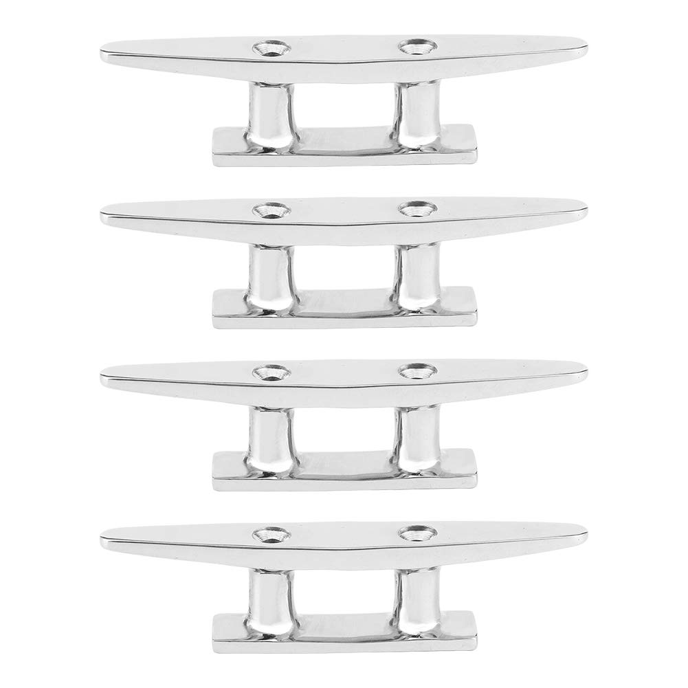 Boat Cleat for Marine or Decorative Applications Boat Dock Cleats Stainless Steel Dock Cleats 4Pcs 100mm/3.9in Stainless Steel Boat Dock Deck Mooring Rope Cleat Accessory