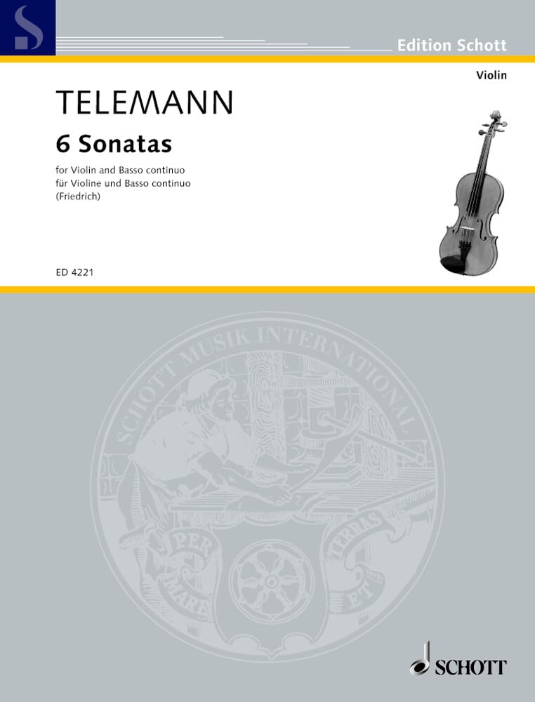 6 Sonatas, Telemann: for Violin and Basso continuo / fur Violine und Basso continuo (Edition Schott)