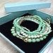 LOVFASHION Multilayer Bohemian Green Beaded Bracelet Crystal Pendant Charm Stretch Beach Stack Bangle Bracelet Set 7 Colors for Women Jewelry
