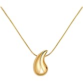 HighSpark Teardrop Necklace Pendant for Women | Gold Chunky Waterdrop Teardrop Necklace Pendant | Lovely Gift