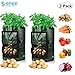 Sfee 2 Pack 7 Gallon Potato Grow Bags, PE Durable Aeration Pots Planters Bag with Handles Access Flap for Garden Farm Vegetable Carrot Onion Tomato Taro Radish Peanut +2 Waterproof Labelsthumb 1