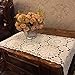 USTIDE 100% Cotton Crochet Lace Rectangular Table Runner Bedside Table Cover Ecru Dresser Scarf Doilies,2pcs 11 Inch X23 Inch